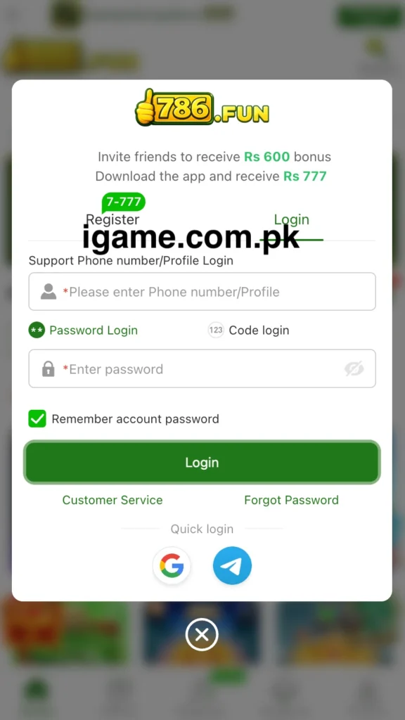 786 Fun game login