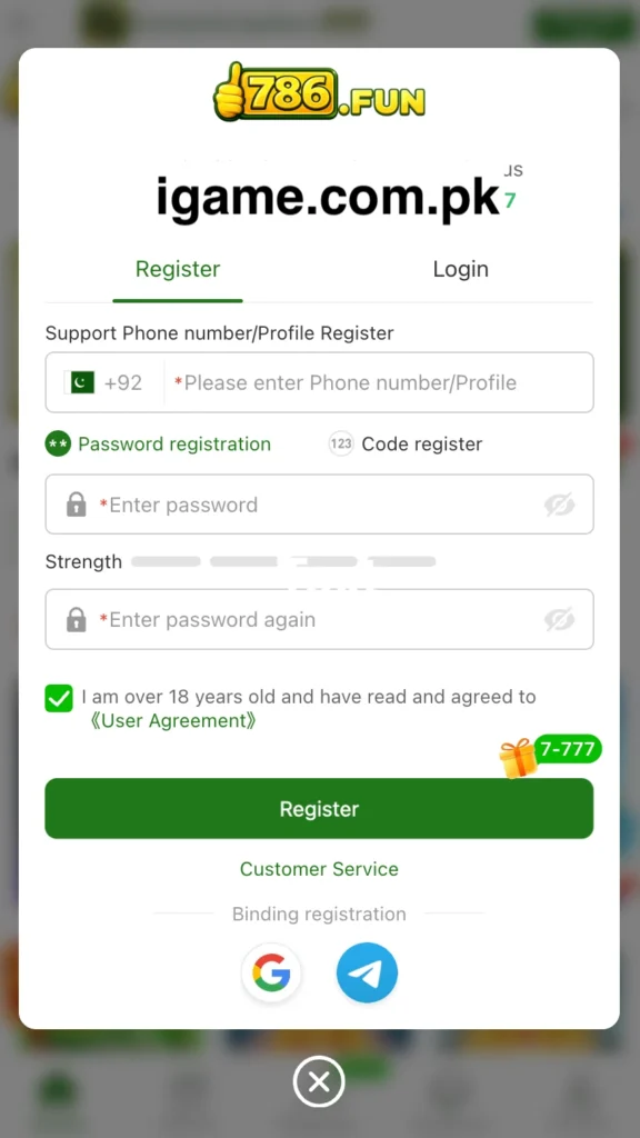 786 Fun Game New APP Register