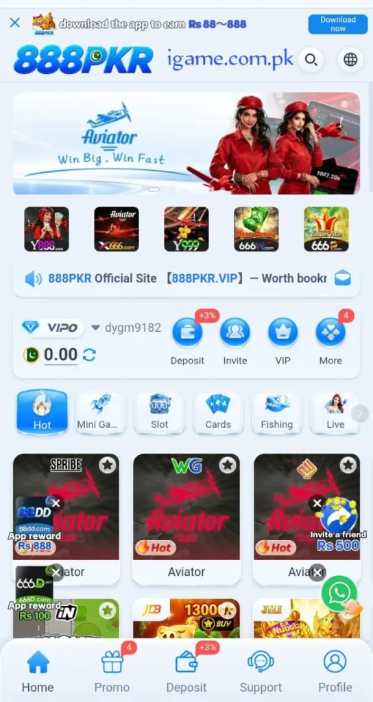 888PKR latest earning app